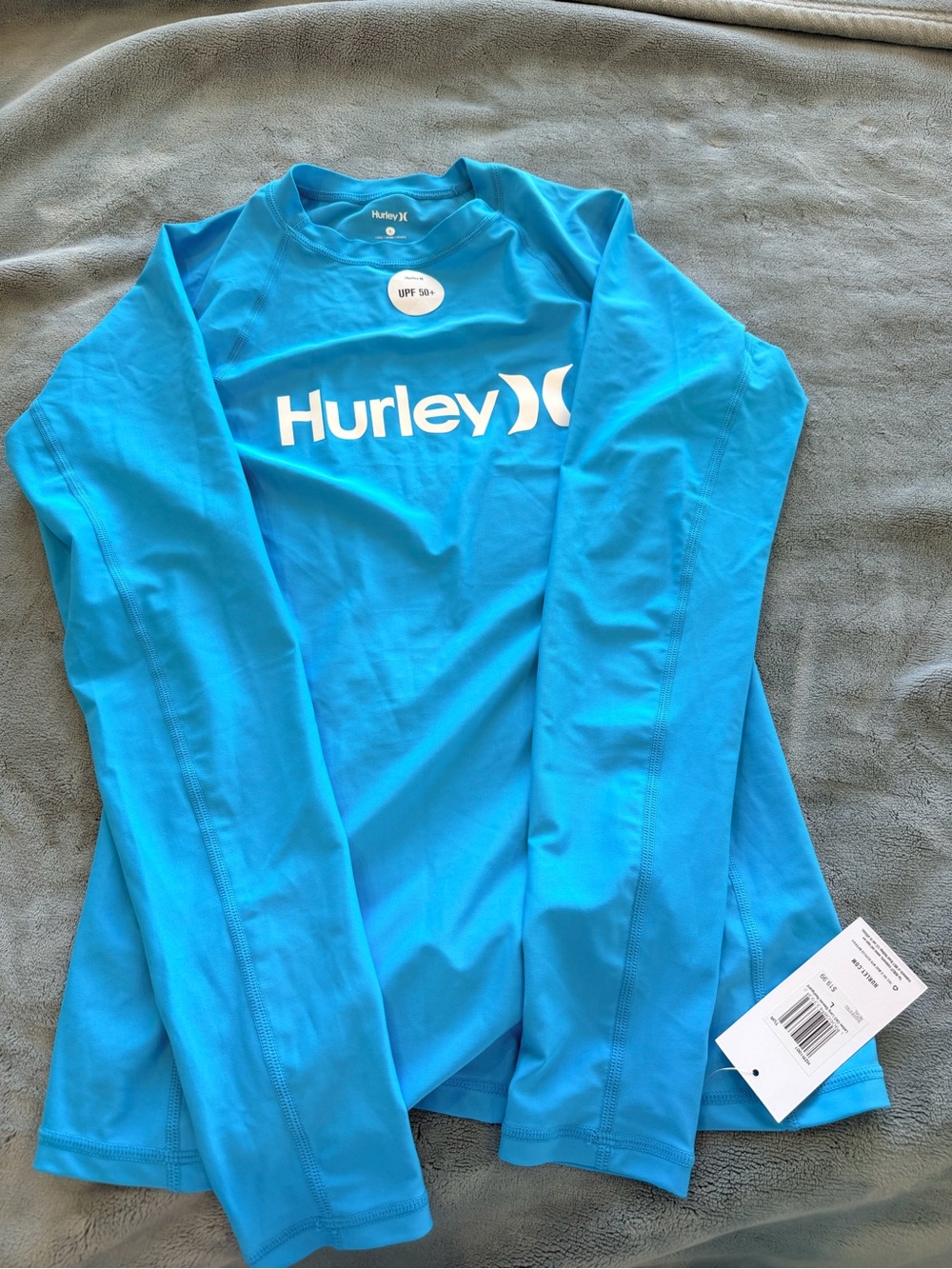 Hurley One-Piece Rash Guard - Bright Aqua Blue